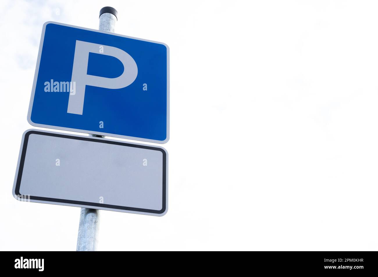 Blue parking sign for vehicles with copy space for text Stock Photo