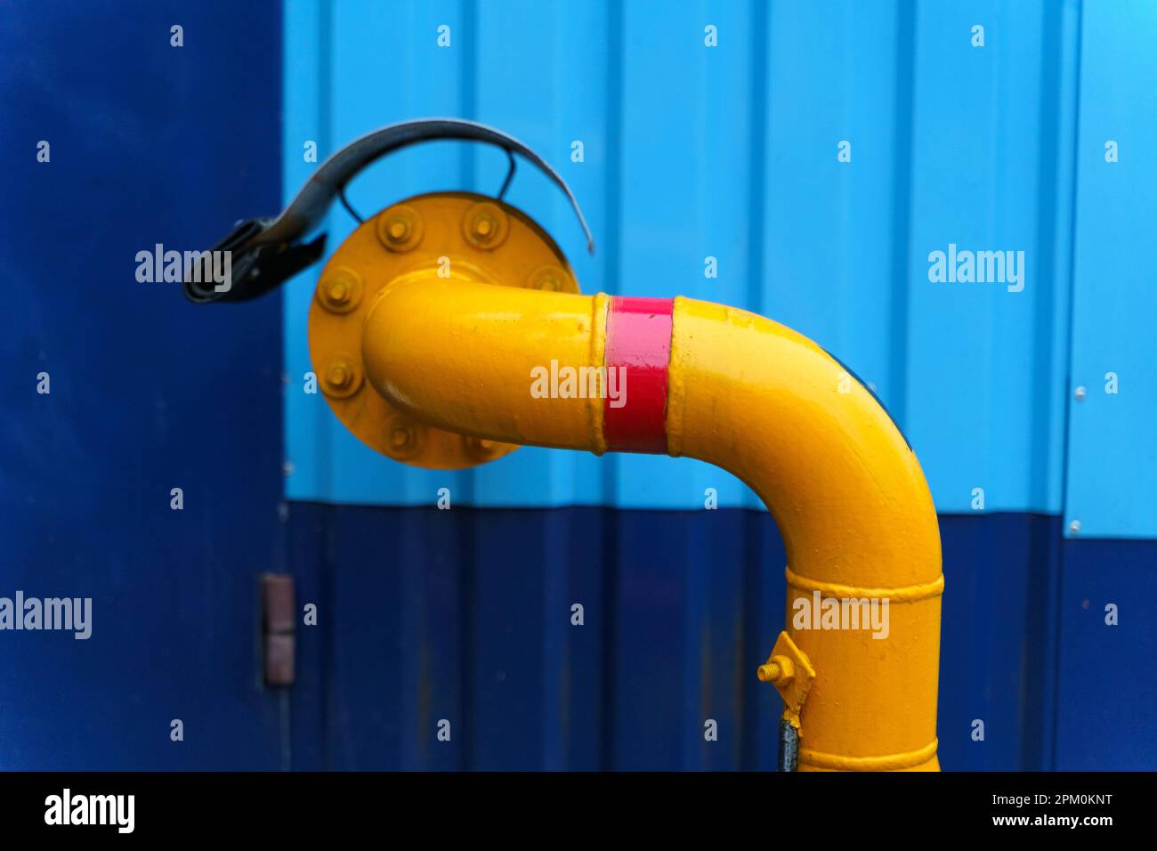Yellow gas pipe leading to the distribution unit Stock Photo Alamy