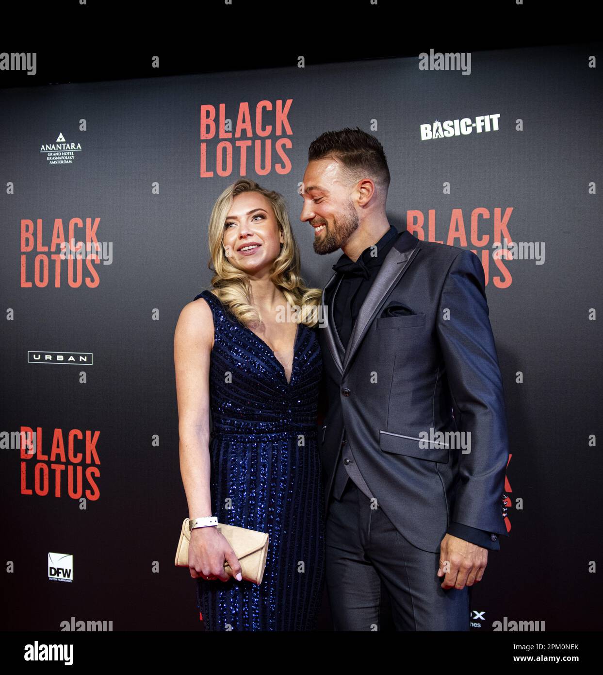 AMSTERDAM Kjeld Nuis and girlfriend Joy Beune on the red carpet for the premiere of the action AMSTERDAM Kjeld Nuis and girlfriend Joy Beune on the red carpet for the premiere of the action