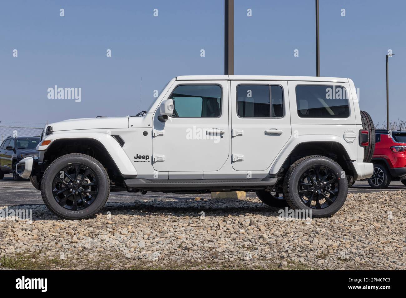 Bunker Hill Circa April 2023 Jeep Wrangler display at a Stellantis