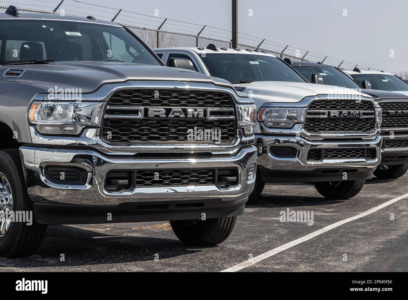 Bunker Hill Circa April 2023 Ram 1500 display at a Stellantis