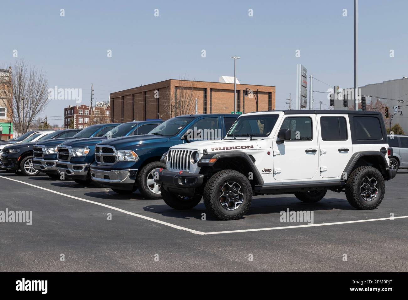 Logansport Circa April 2023 Used car display at a Stellantis