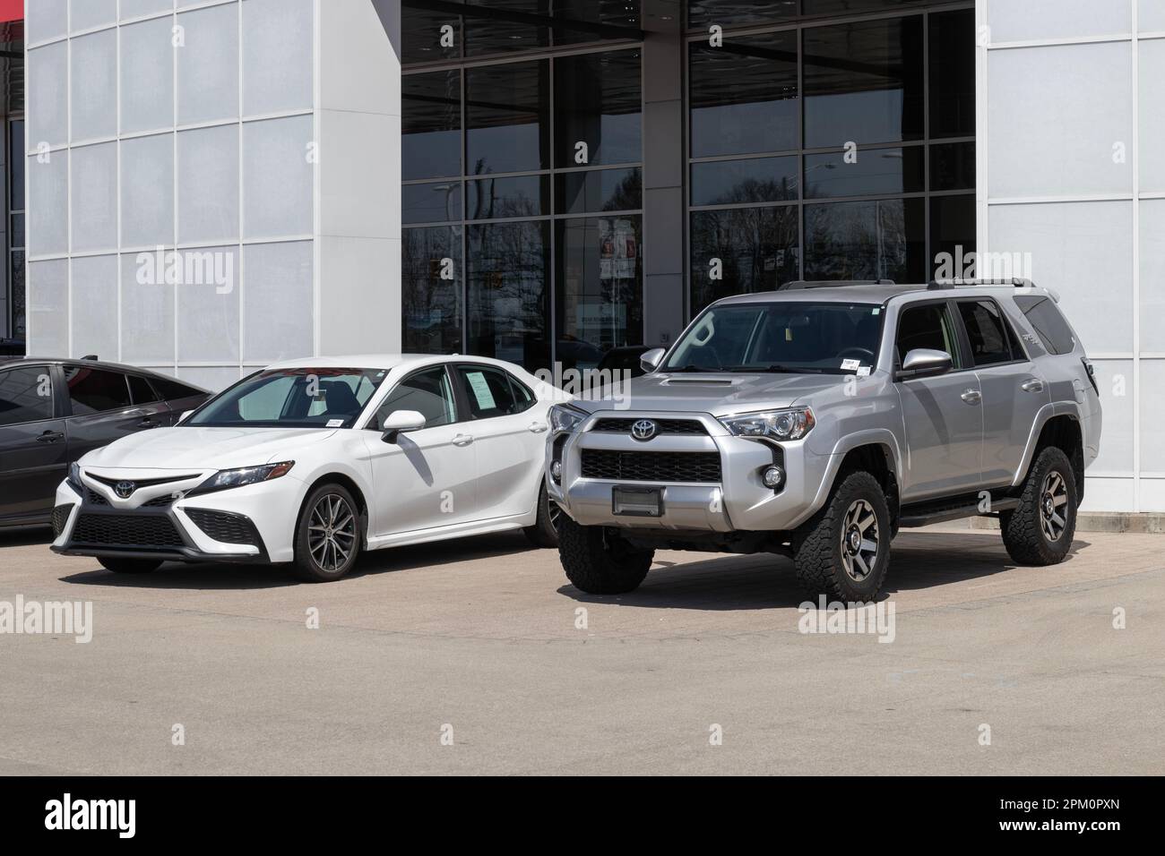 Lafayette - Circa April 2023: Used car display at a Toyota dealership ...
