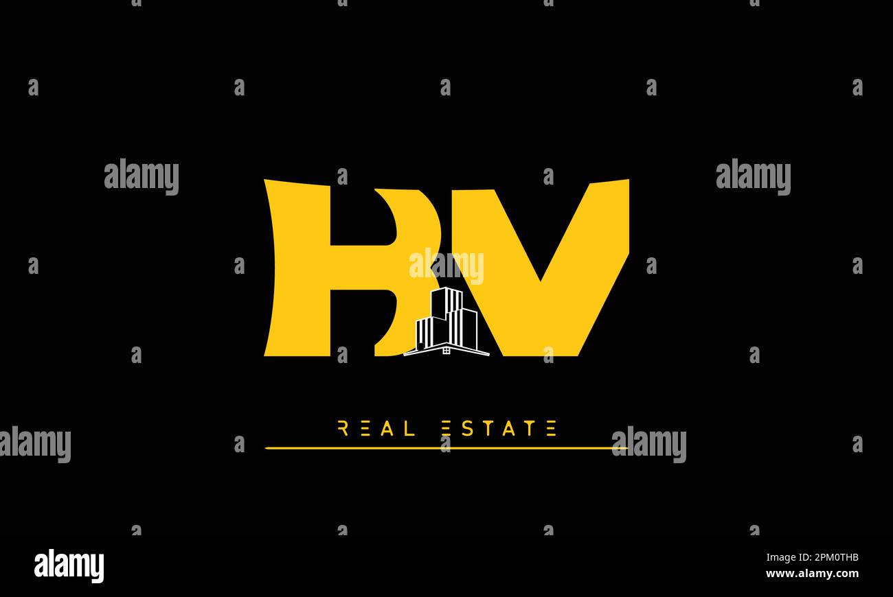 Real Estate letters Initials Monogram logo KV , VK Stock Vector Image