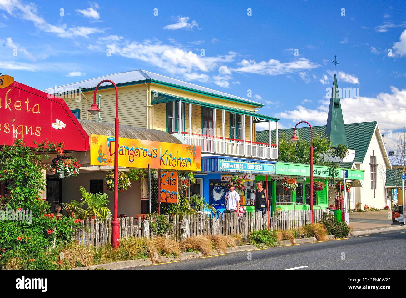 Commercial Street, Takaka, Golden Bay, Tasman Region, South Island, New Zealand Stock Photo