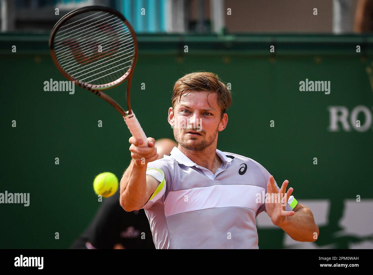 April 10, 2023, Rome, France: David GOFFIN of Belgium during the Rolex  Monte-Carlo, ATP Masters 1000 tennis event on April 10, 2023 at Monte-Carlo  Country Club in Roquebrune Cap Martin, France -