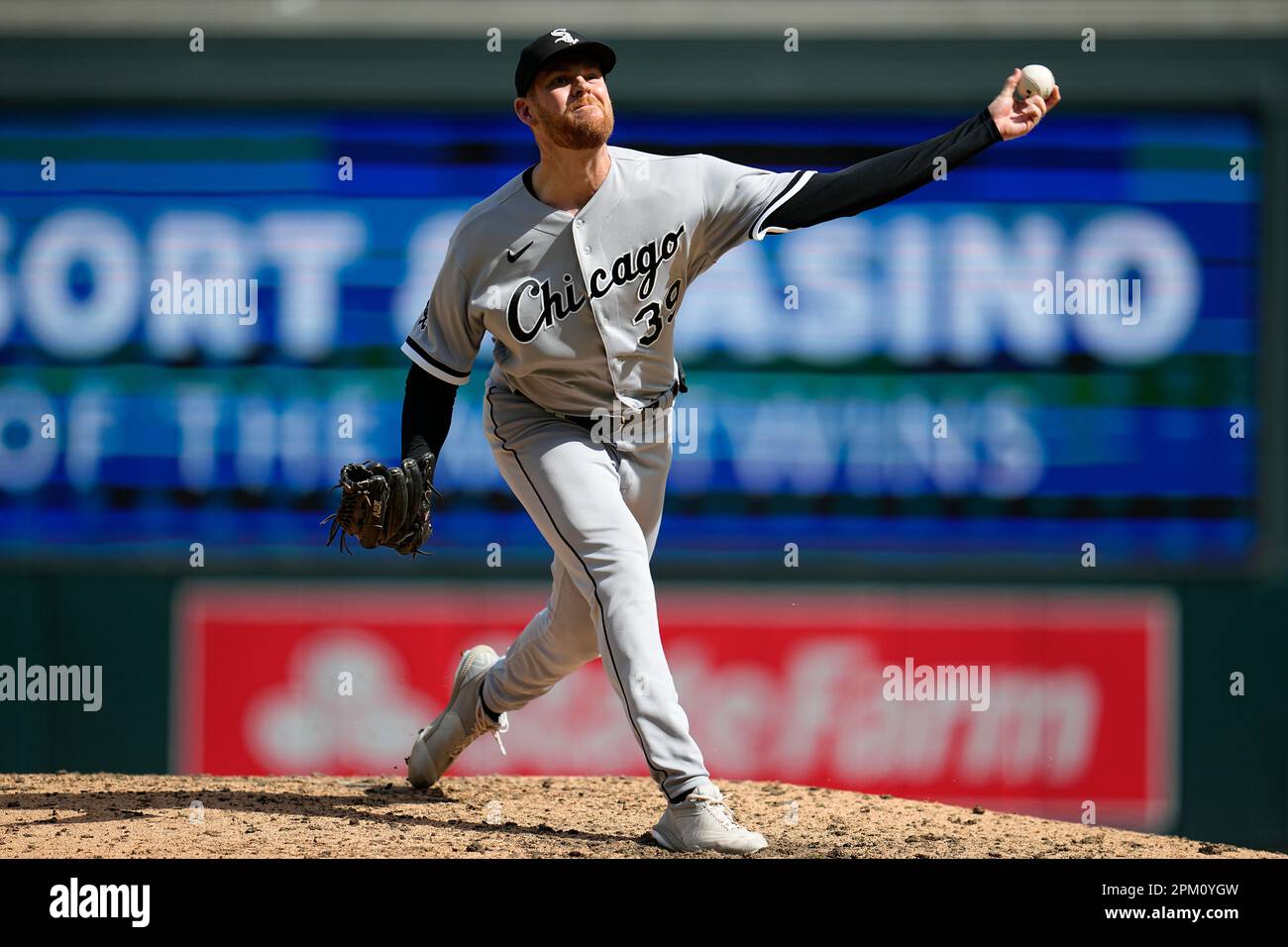 Chicago White Sox relief pitcher Aaron Bummer delivers during the
