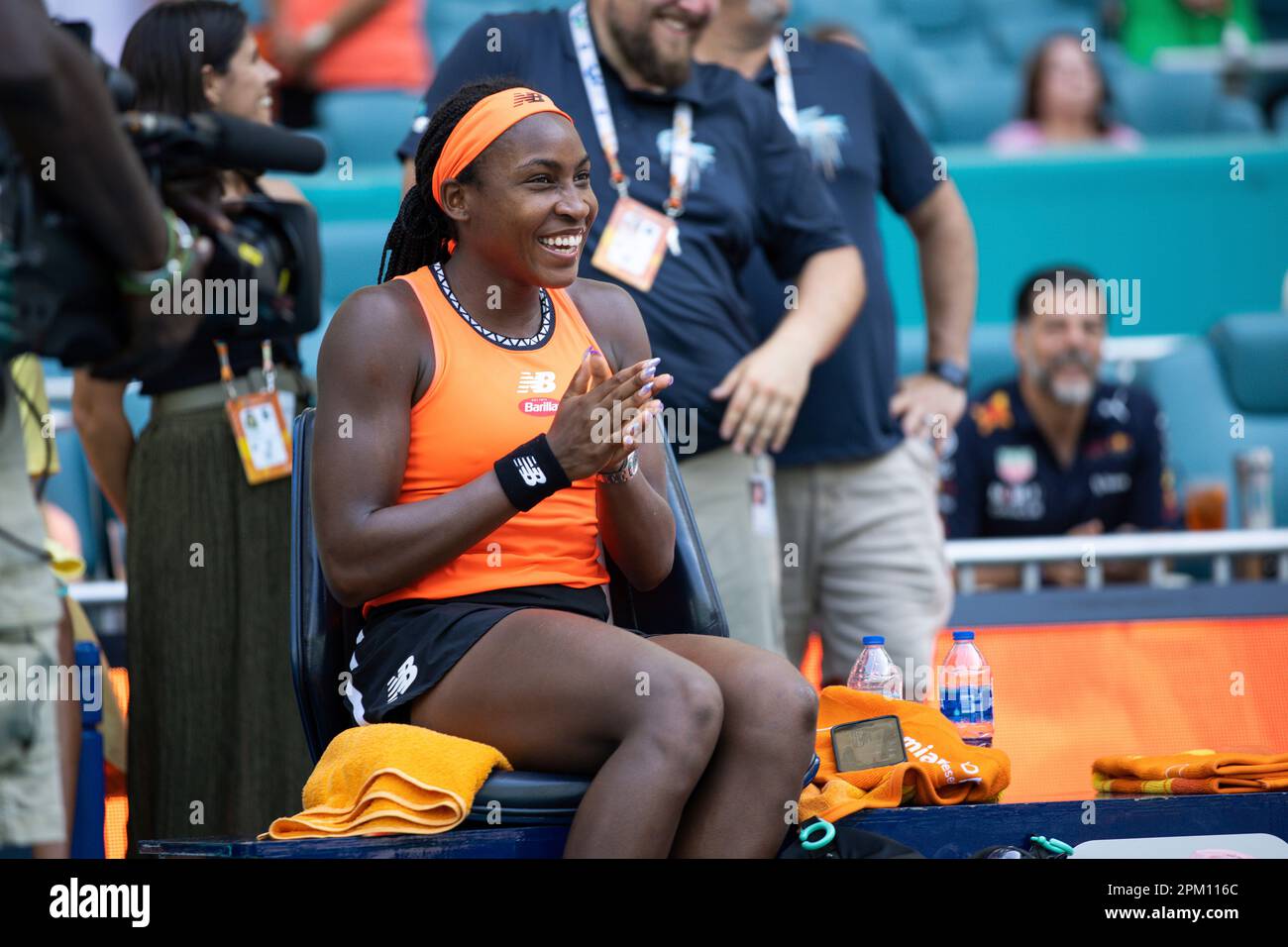 Coco Gauff of the U.S. during the Women's Doubles Final match of the