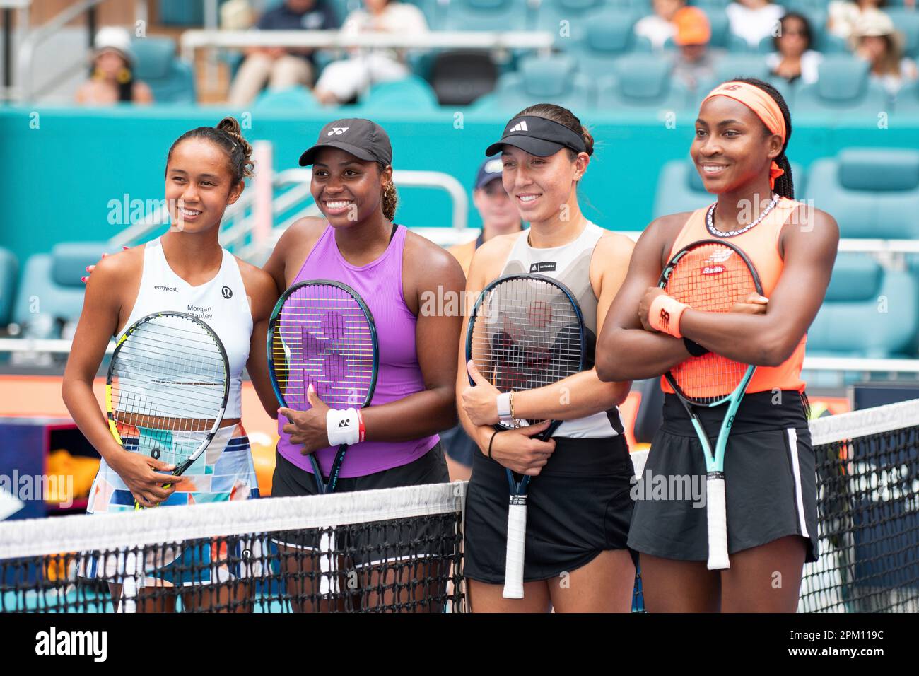 Leylah Fernandez of Canada (left), Taylor Townsend of the U.S. (second