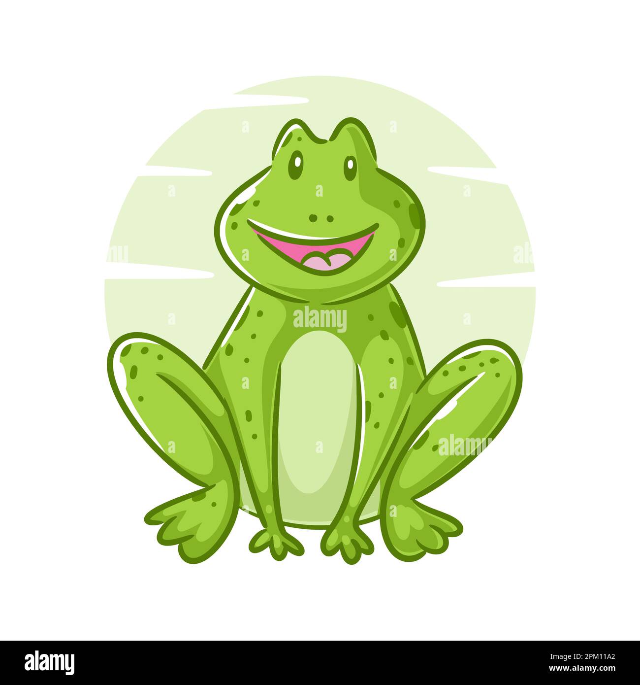Cute Green Frog Smiling Jumping Croaking Stock Vector (Royalty Free)  1891331734
