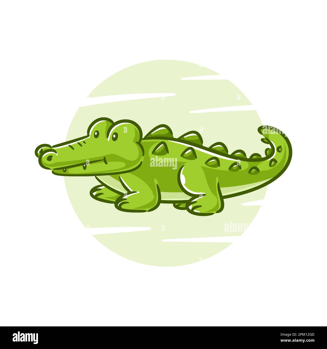 Cute crocodile cartoon vector illustration on a white background Stock Vector