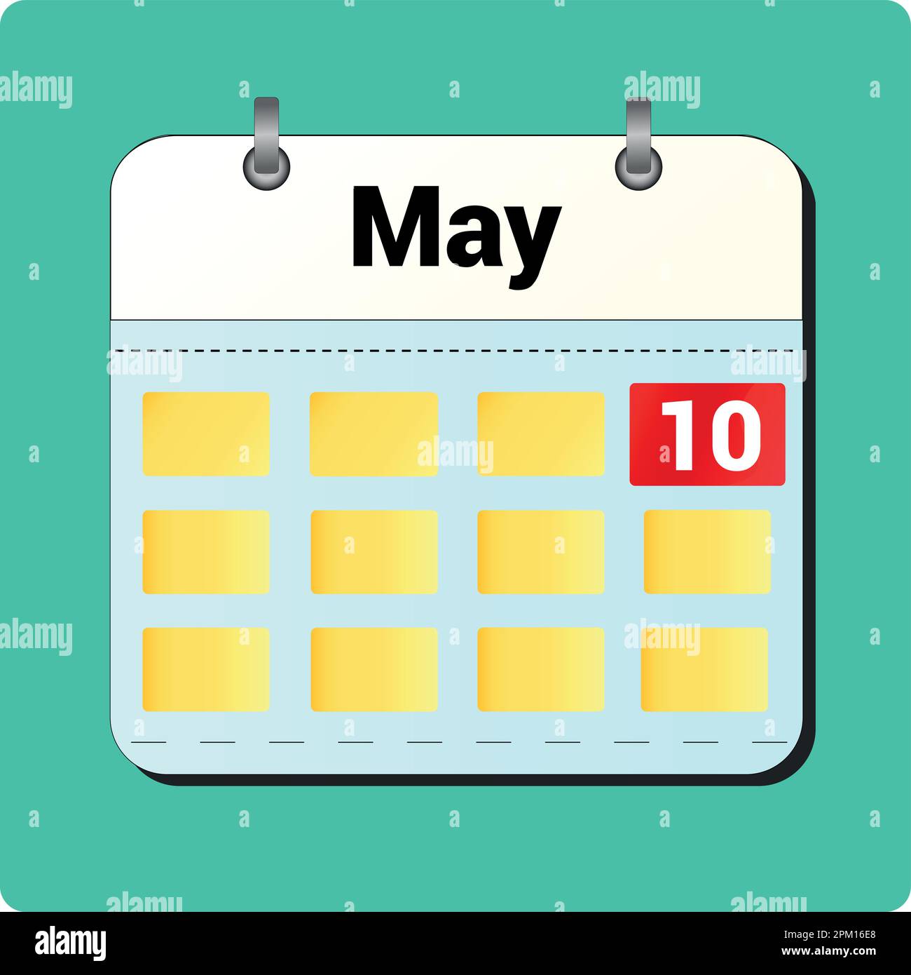 calendar vector drawing, date May 10 on the page Stock Vector Image ...