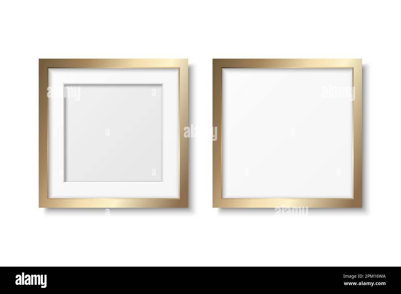 Vector 3d Realistic Yellow Metal, Golden Color Decorative Vintage Frame ...