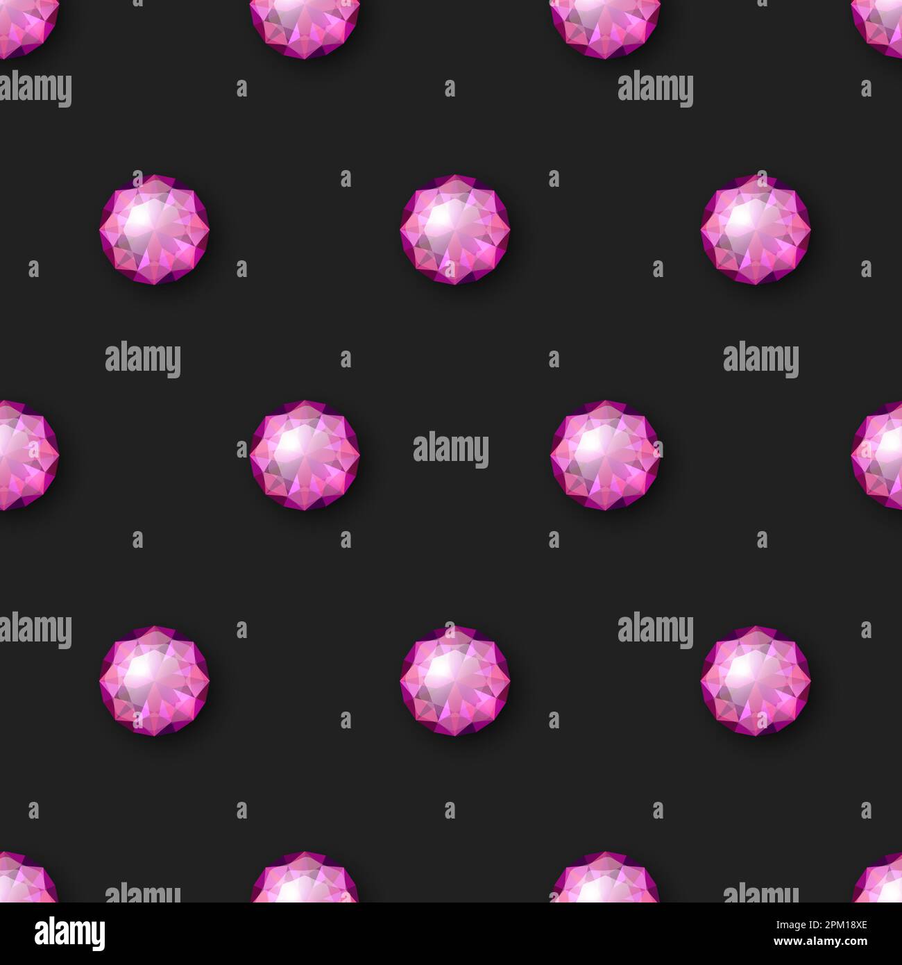 Vector Seamless Pattern with Pink 3d Realistic Transparent Round ...