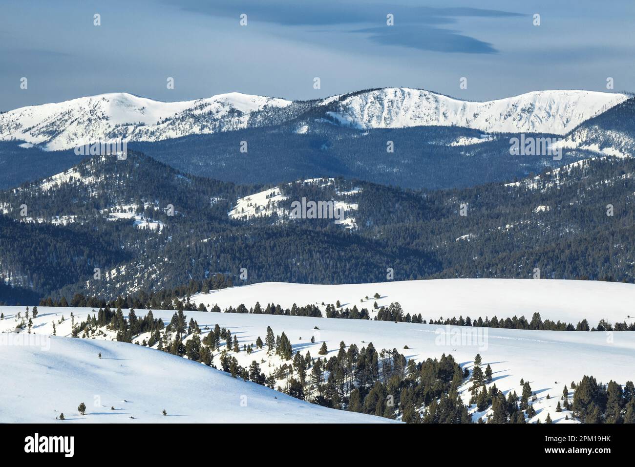 sapphire mountains in winter near philipsburg, montana Stock Photo