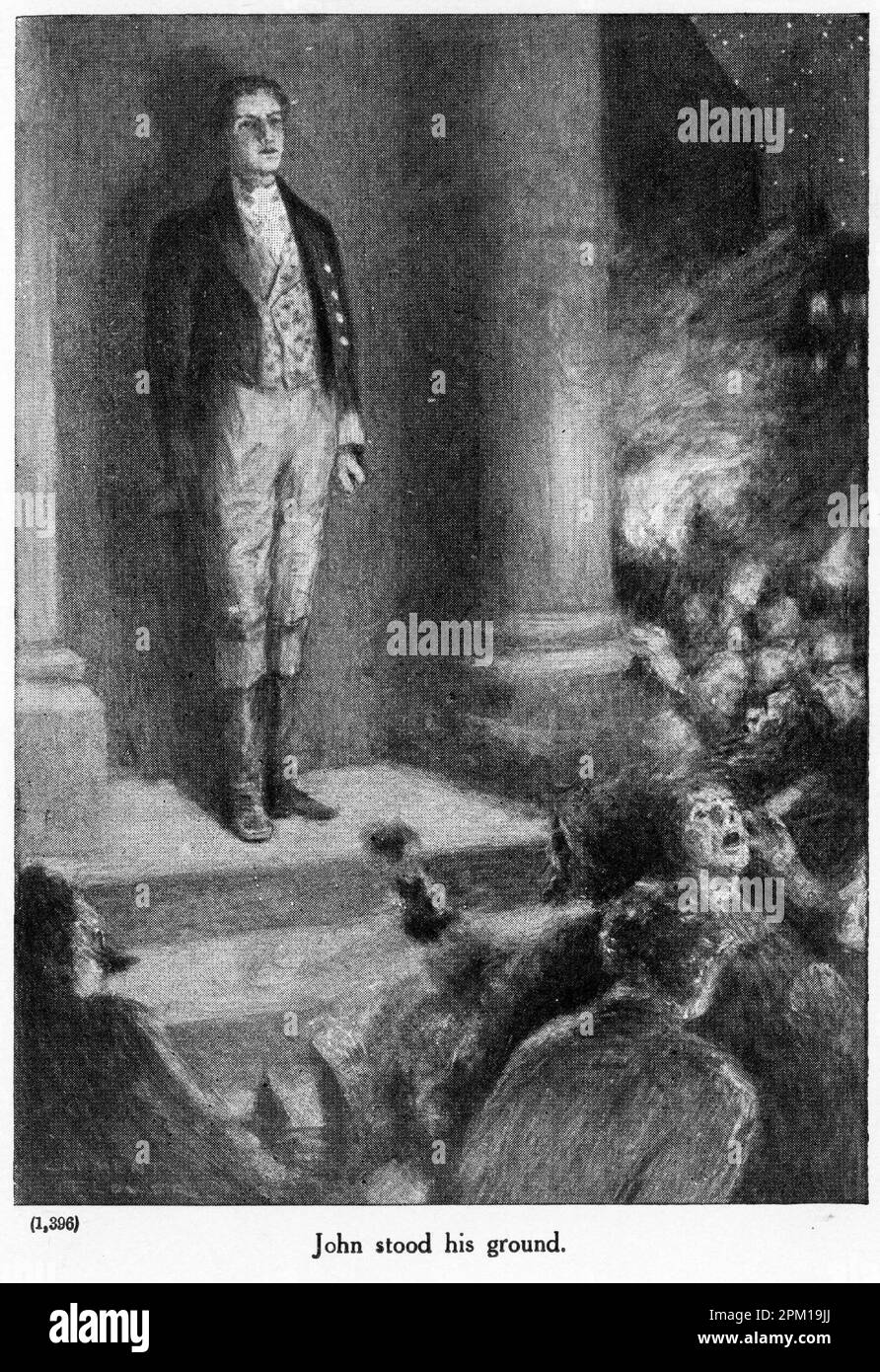 Illustration from the Novel John Halifax of John standing his ground