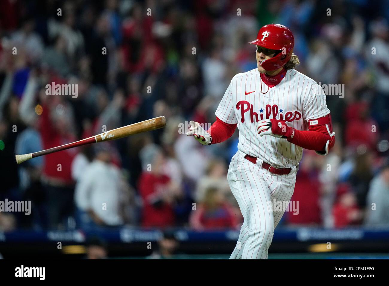 PHILADELPHIA, PA - APRIL 10: Miami Marlins starting pitcher Devin Smeltzer  (38) looks on during the game between the Miami Marlins and the  Philadelphia Phillies on April 10, 2023 at Citizens Bank