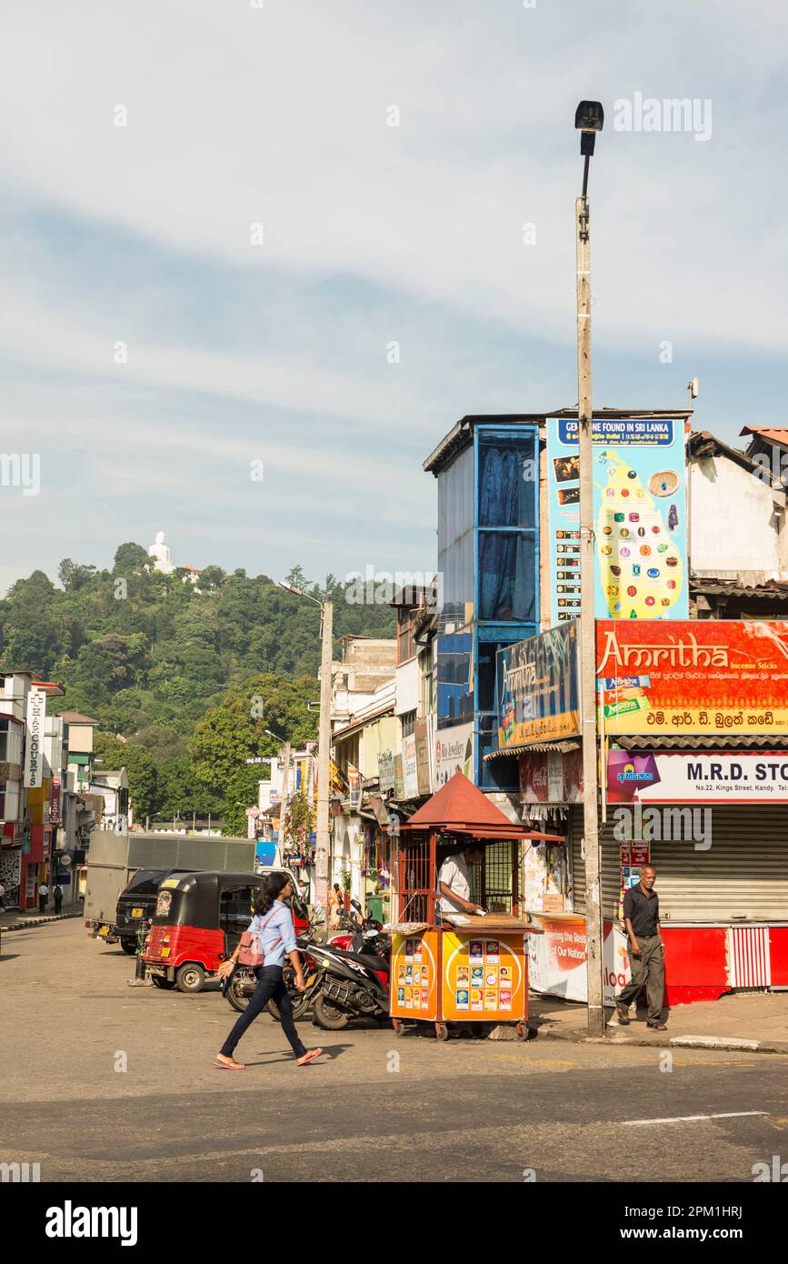 Colourful shops, Kandy, Sri Lanka Stock Photo