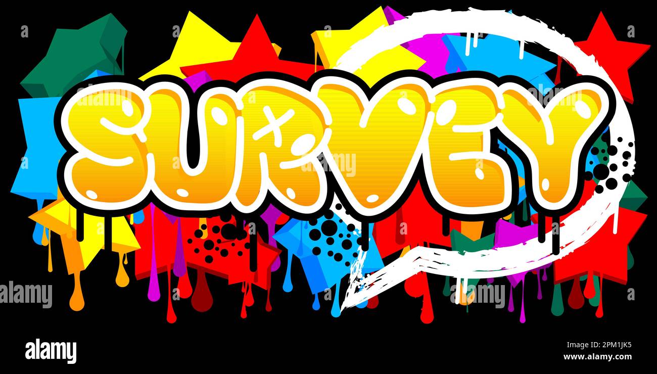 Survey. Graffiti tag. Abstract modern street art decoration performed