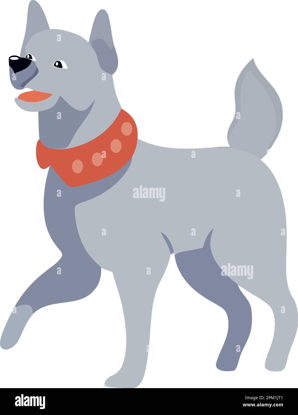 Cheerful puppy with collar walking Stock Vector Image & Art - Alamy