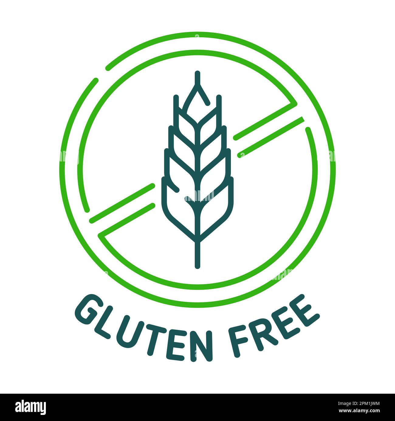 Gluten free icon, sign of grain wheat for food stamp, vector symbol