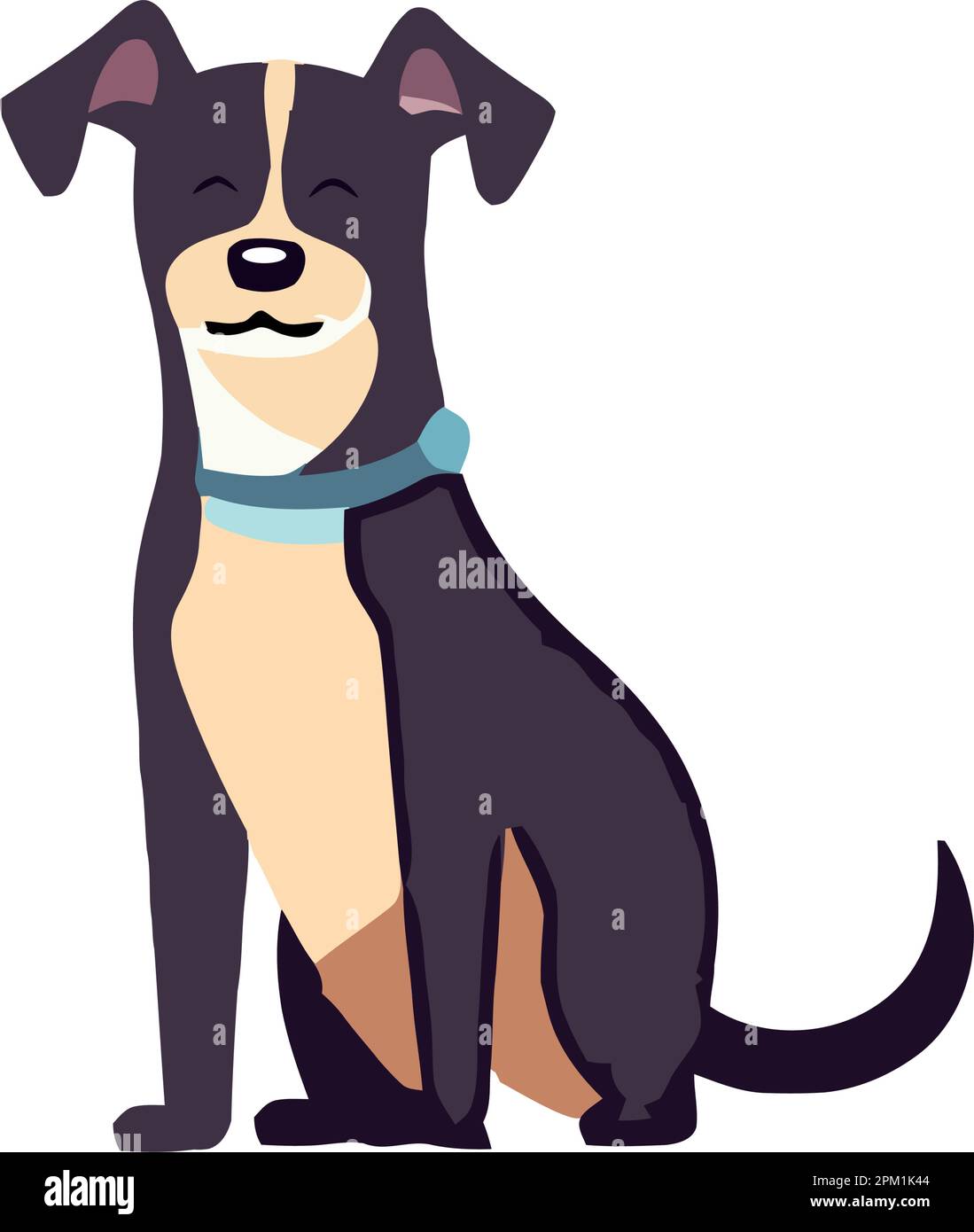 Cute cartoon puppy sitting Stock Vector Image & Art - Alamy