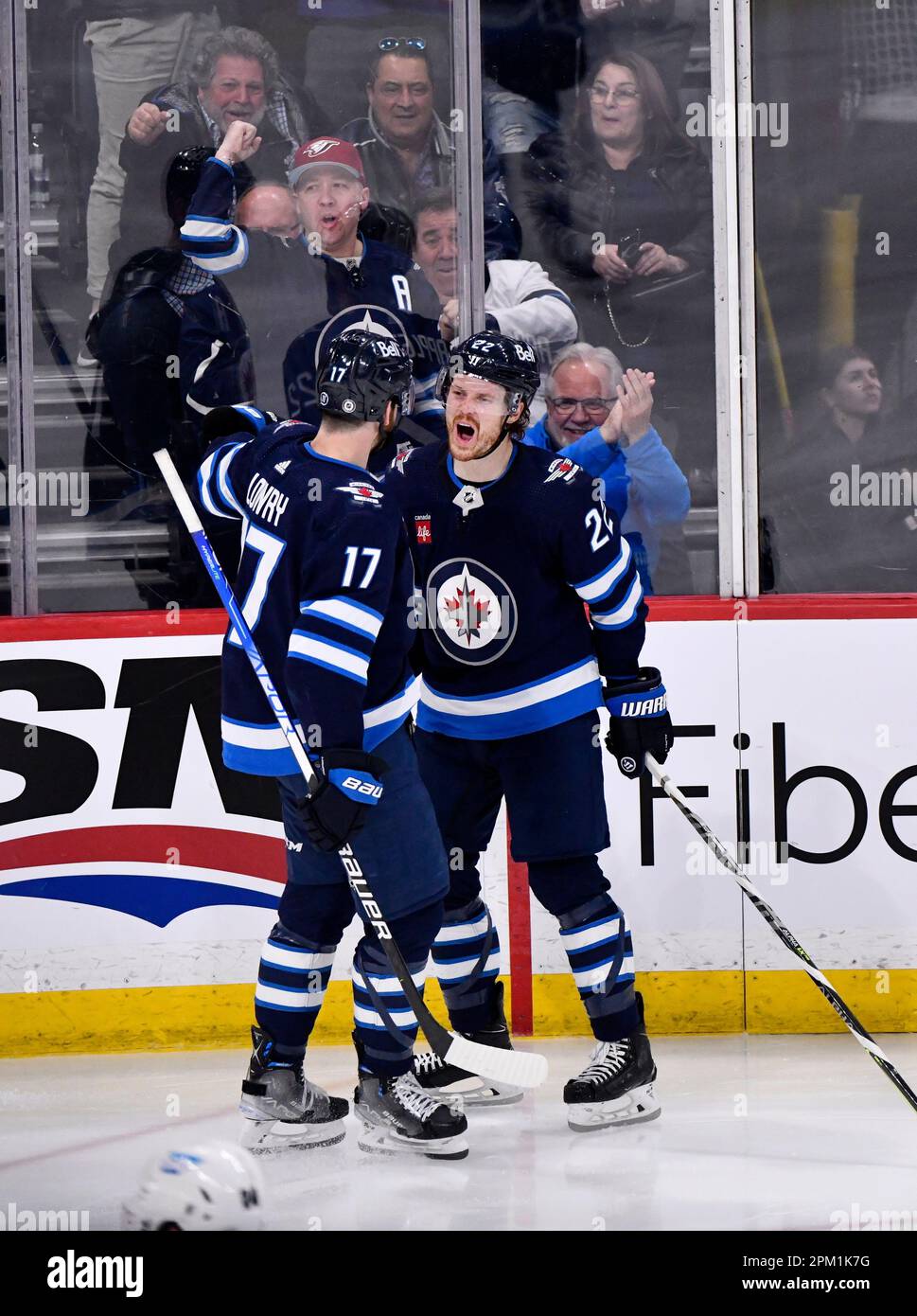 Winnipeg Jets' Mason Appleton celebrates his goal against the San Jose ...