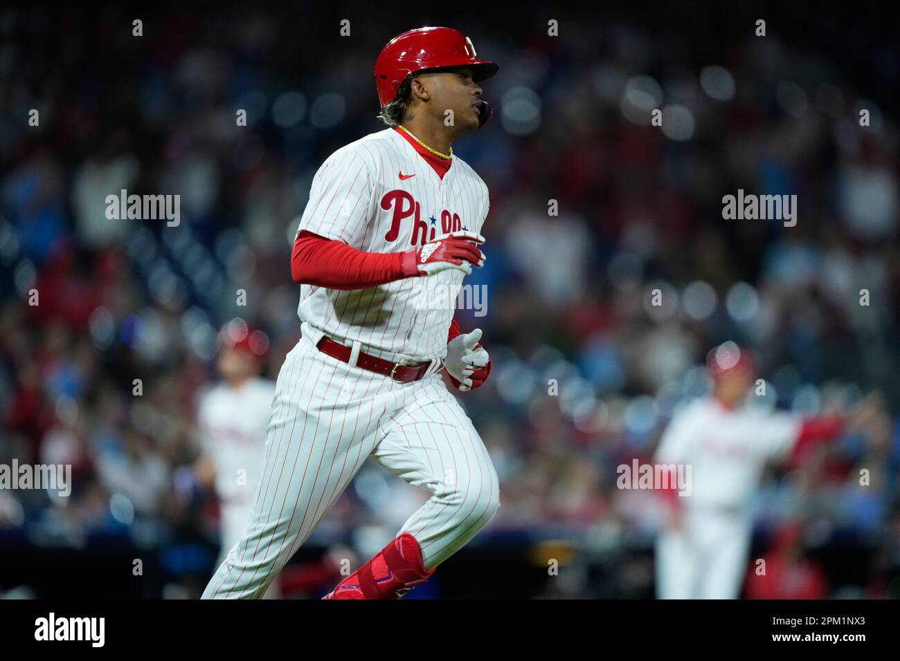 Philadelphia Phillies' Cristian Pache plays during the seventh inning of a  baseball game, Monday, April 10, 2023, in Philadelphia. (AP Photo/Matt  Rourke Stock Photo - Alamy