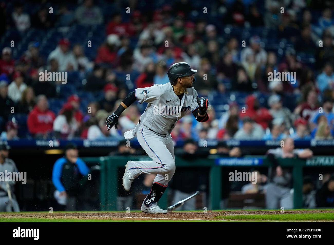 Miami Marlins' Yuli Gurriel plays during the eighth inning of a baseball  game, Monday, April 10, 2023, in Philadelphia. (AP Photo/Matt Rourke Stock  Photo - Alamy