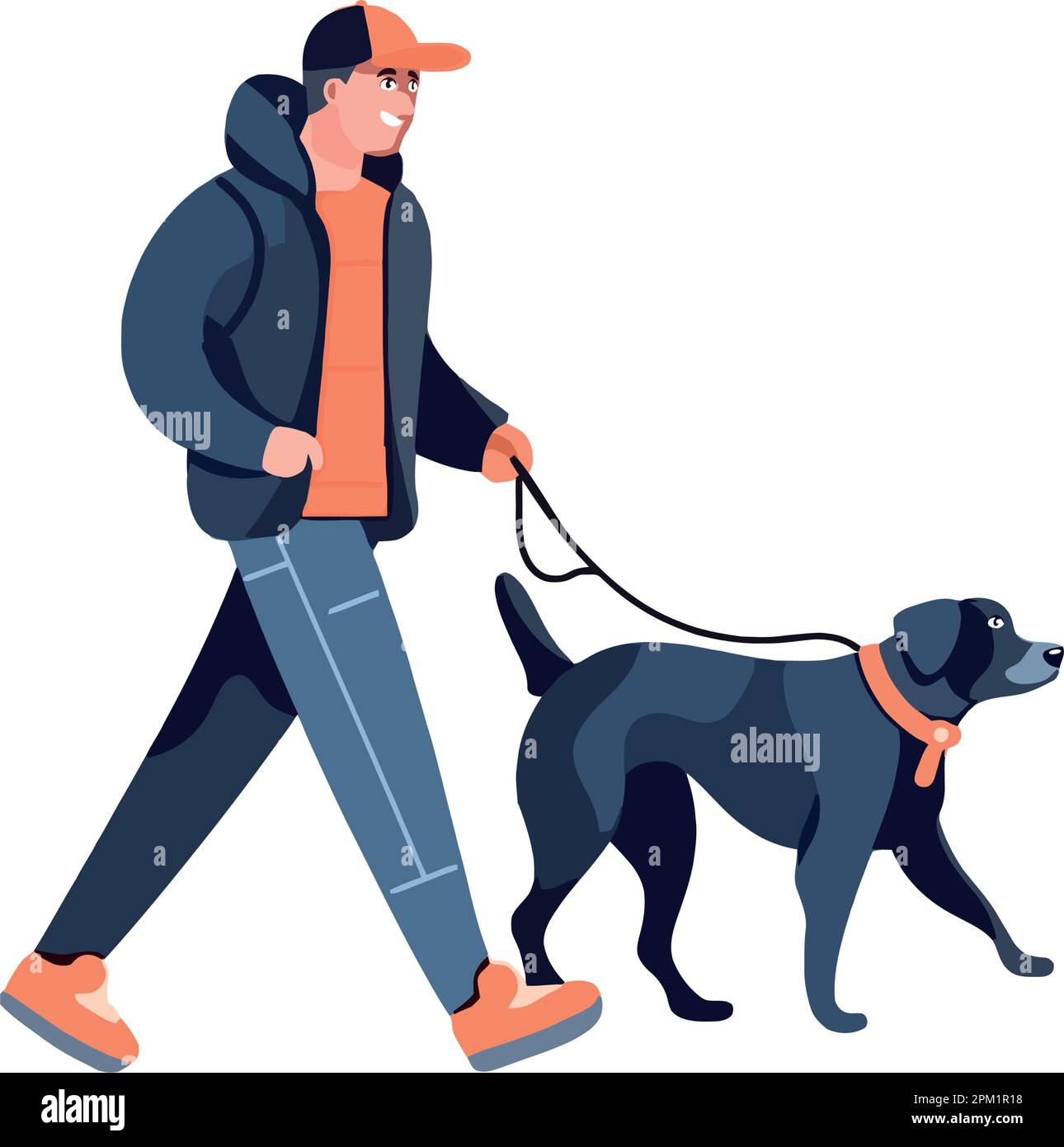 One person walking cute puppy Stock Vector Image & Art - Alamy