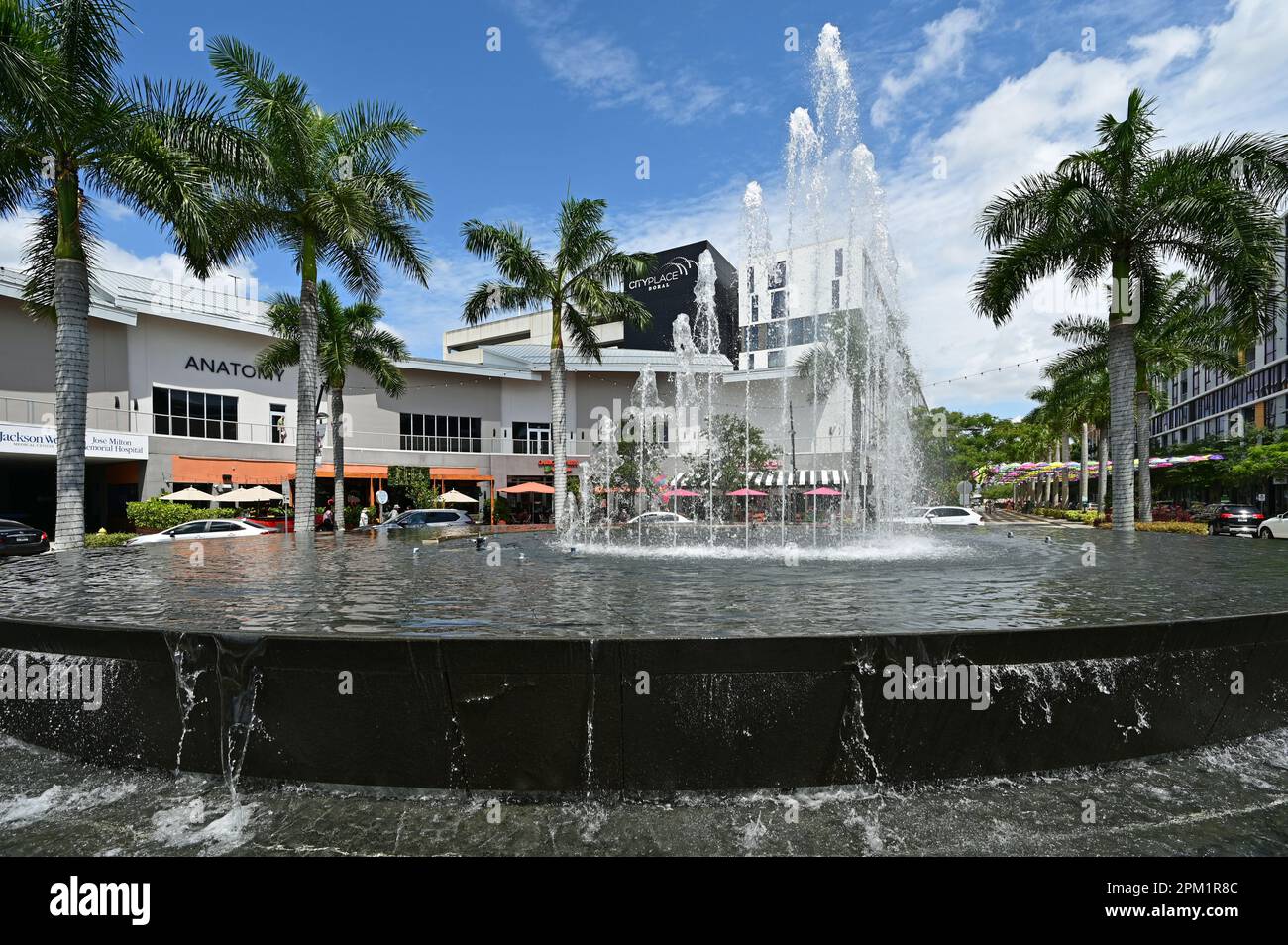 Doral, Florida April 9, 2023 Fountain Plaza at CityPlace Doral on