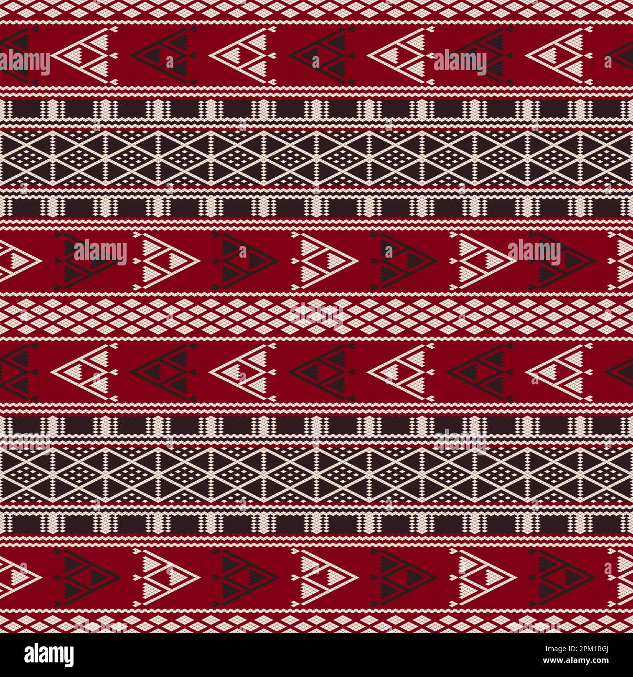 Traditional Tunisian embroidery pattern, seamless vector composition