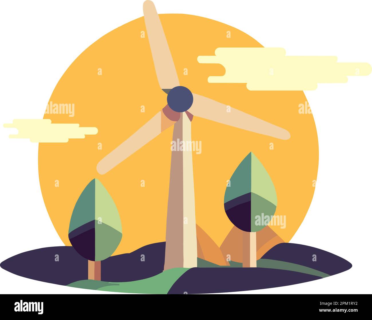 Wind turbine power plant plants Stock Vector Images - Alamy