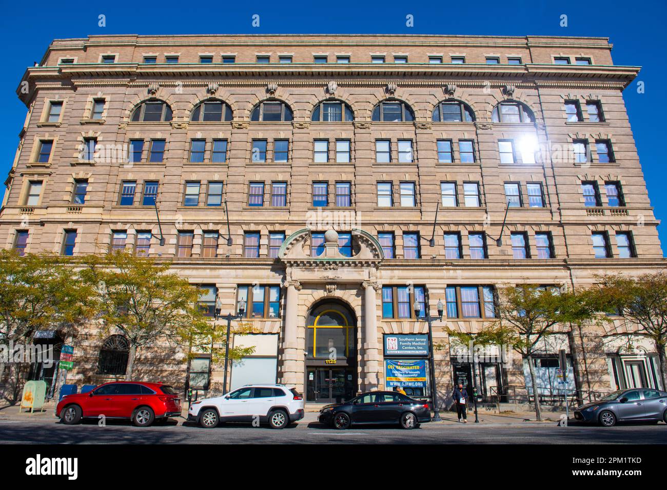 Historic commercial buildings on Atlantic Avenue in downtown Atlantic