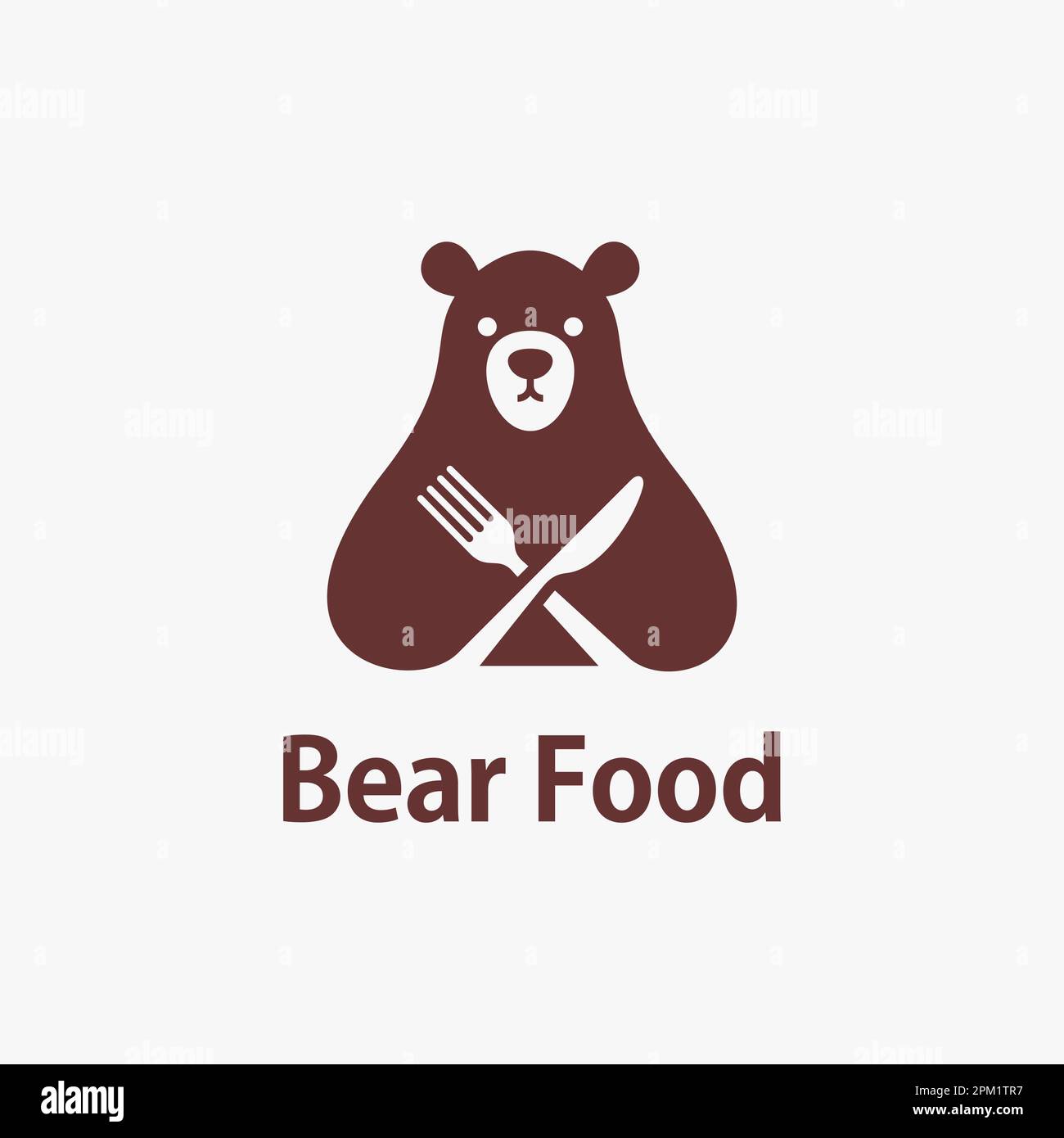 Bear food logo design Stock Vector