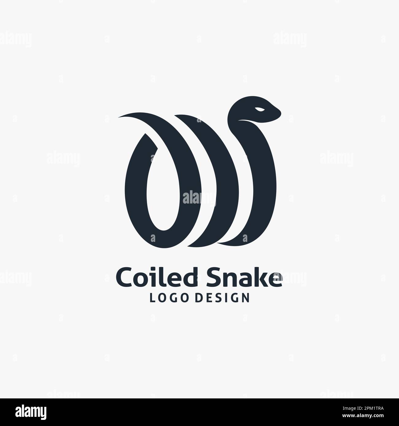 Coiled snake logo design Stock Vector