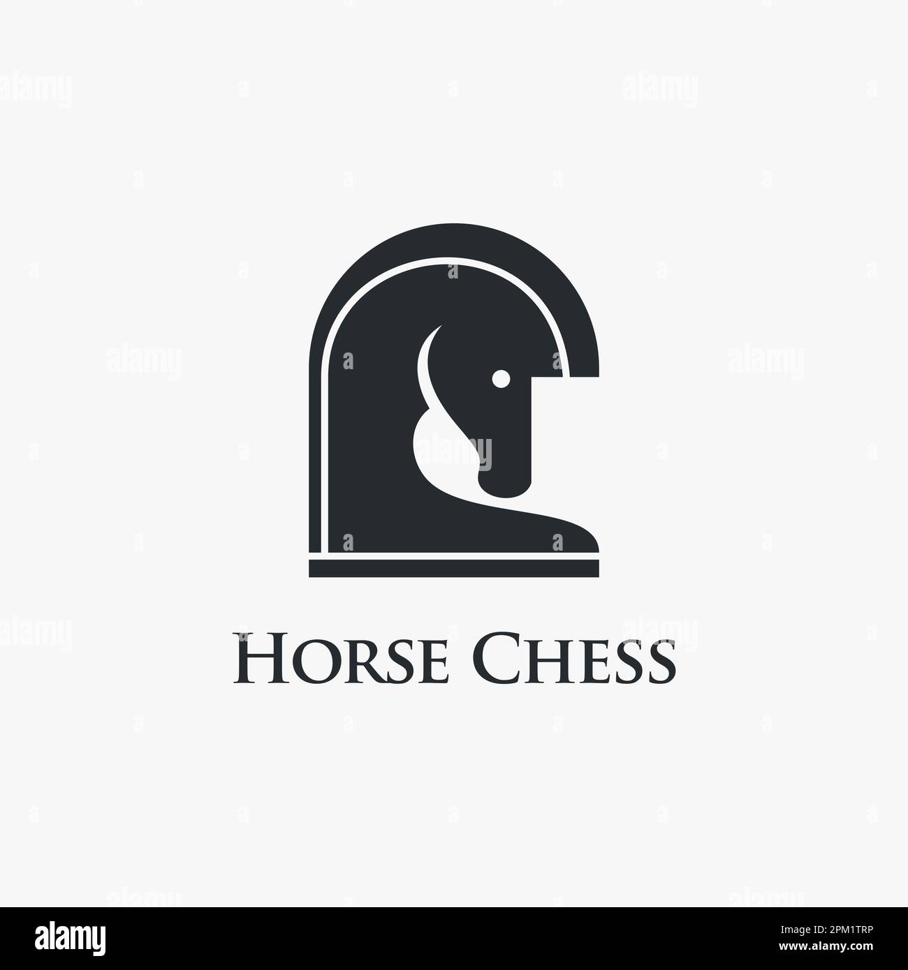 Horse chess logo design Stock Vector