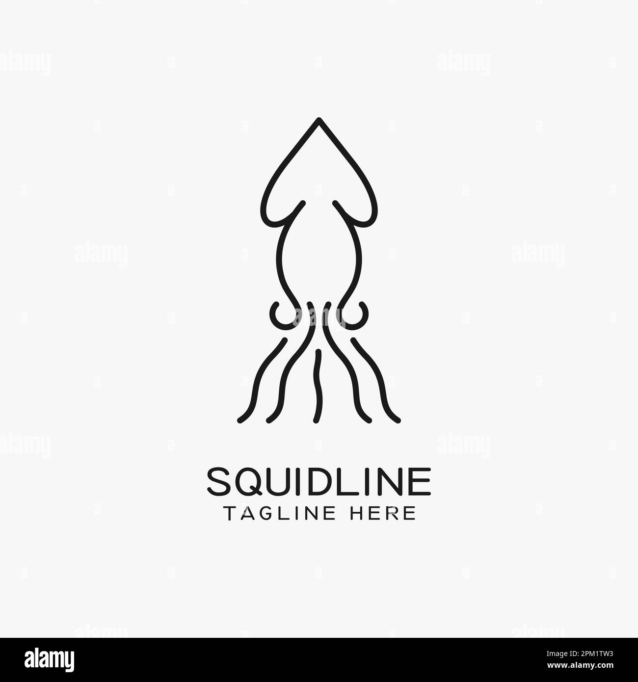 Squid line logo design Stock Vector