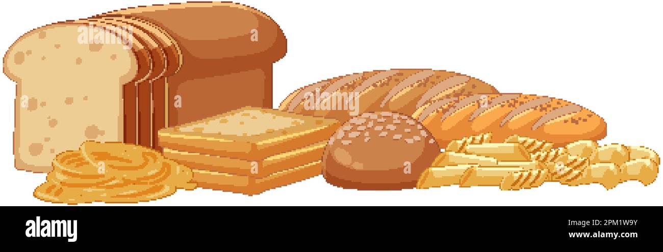 Vector Set of Delicious Breads illustration Stock Vector Image & Art ...