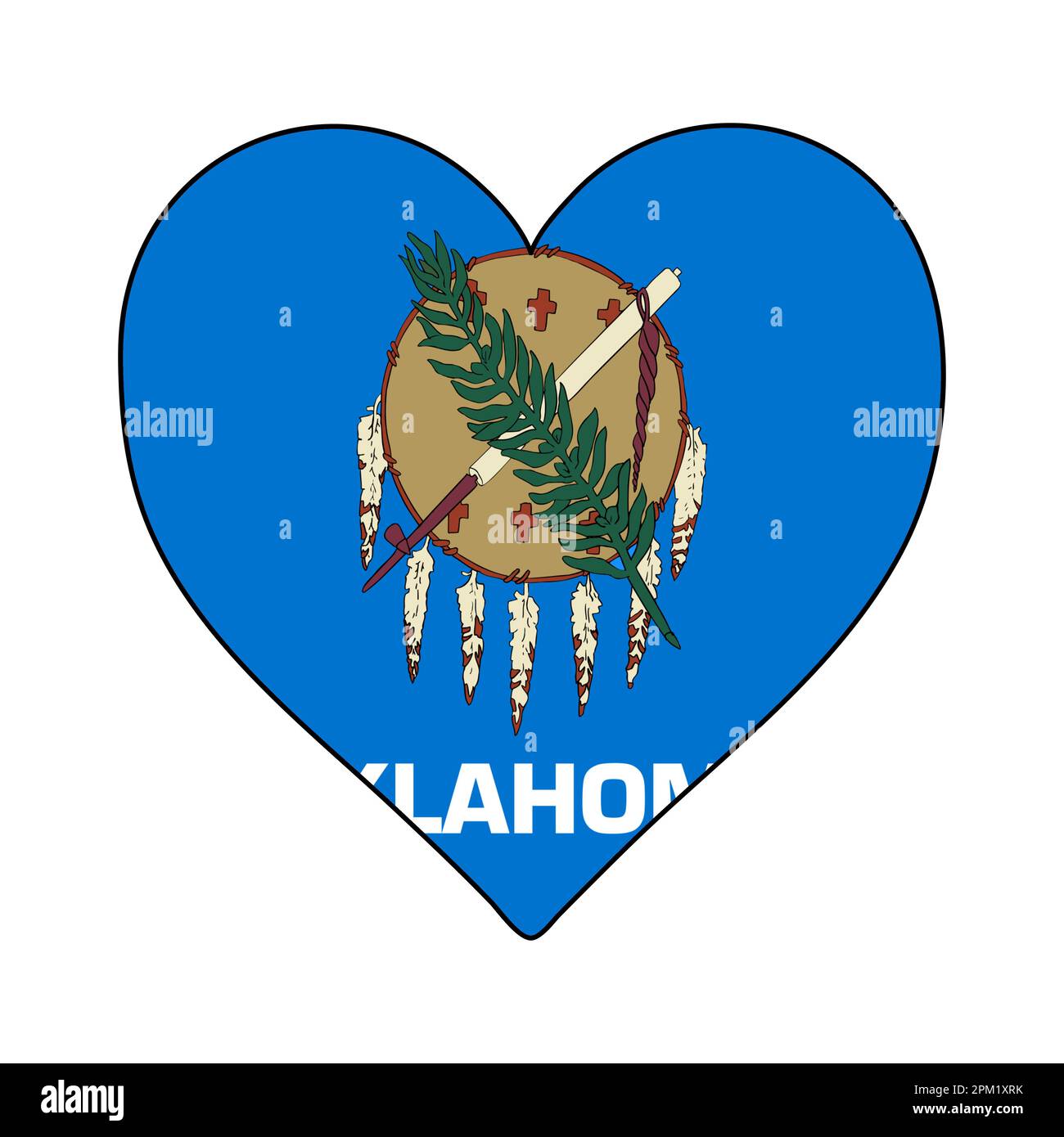 Oklahoma Heart Shape Flag. Love Oklahoma. Visit Oklahoma. Northern 