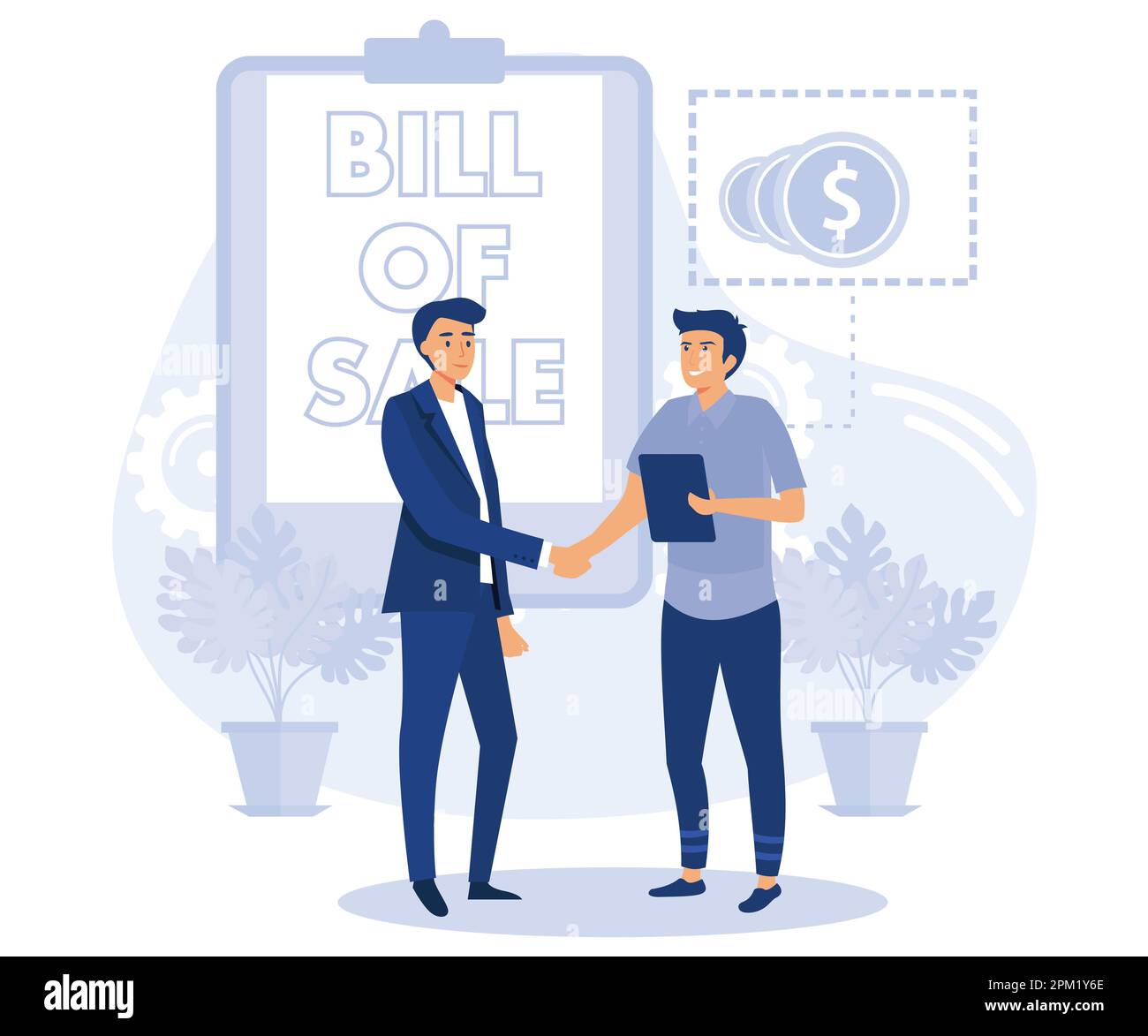 Banking documents concept, Bill of sale, loan disbursement, prepayment terms, credit terms and