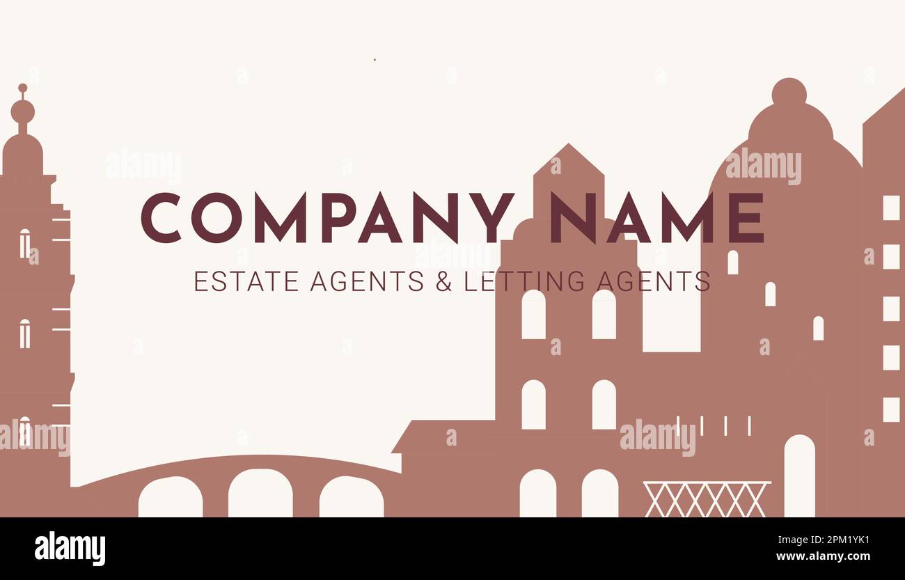 Estate and letting agents, company name on card Stock Vector Image