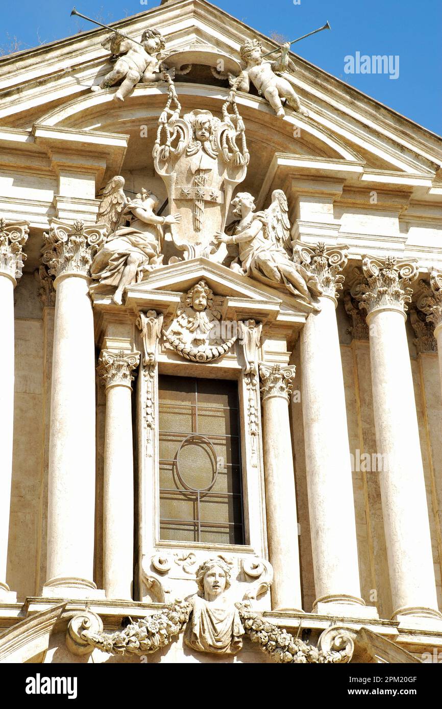 Saints Vincent and Anastasius at Trevi, it is a Baroque church built from 1646 to 1650, located in Rome, Italy, Europe Stock Photo