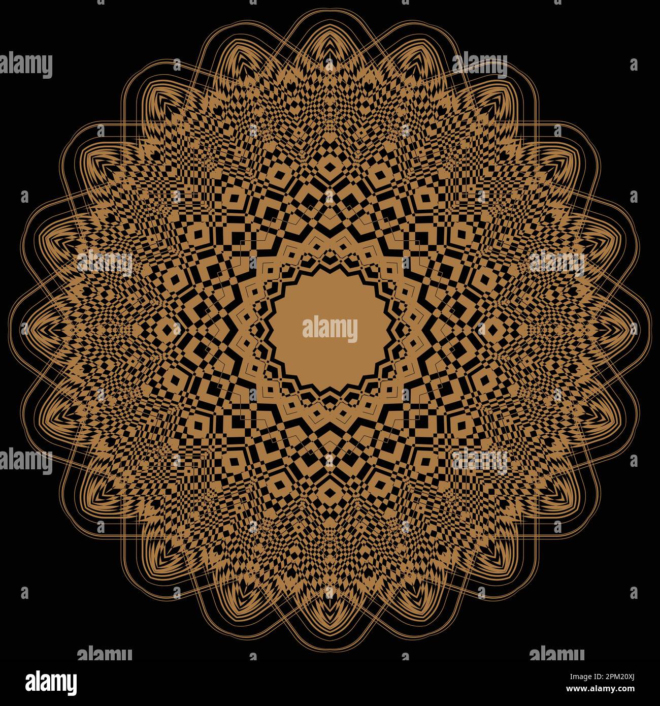 Gold and black mandala with a pattern of circles Stock Vector Image ...