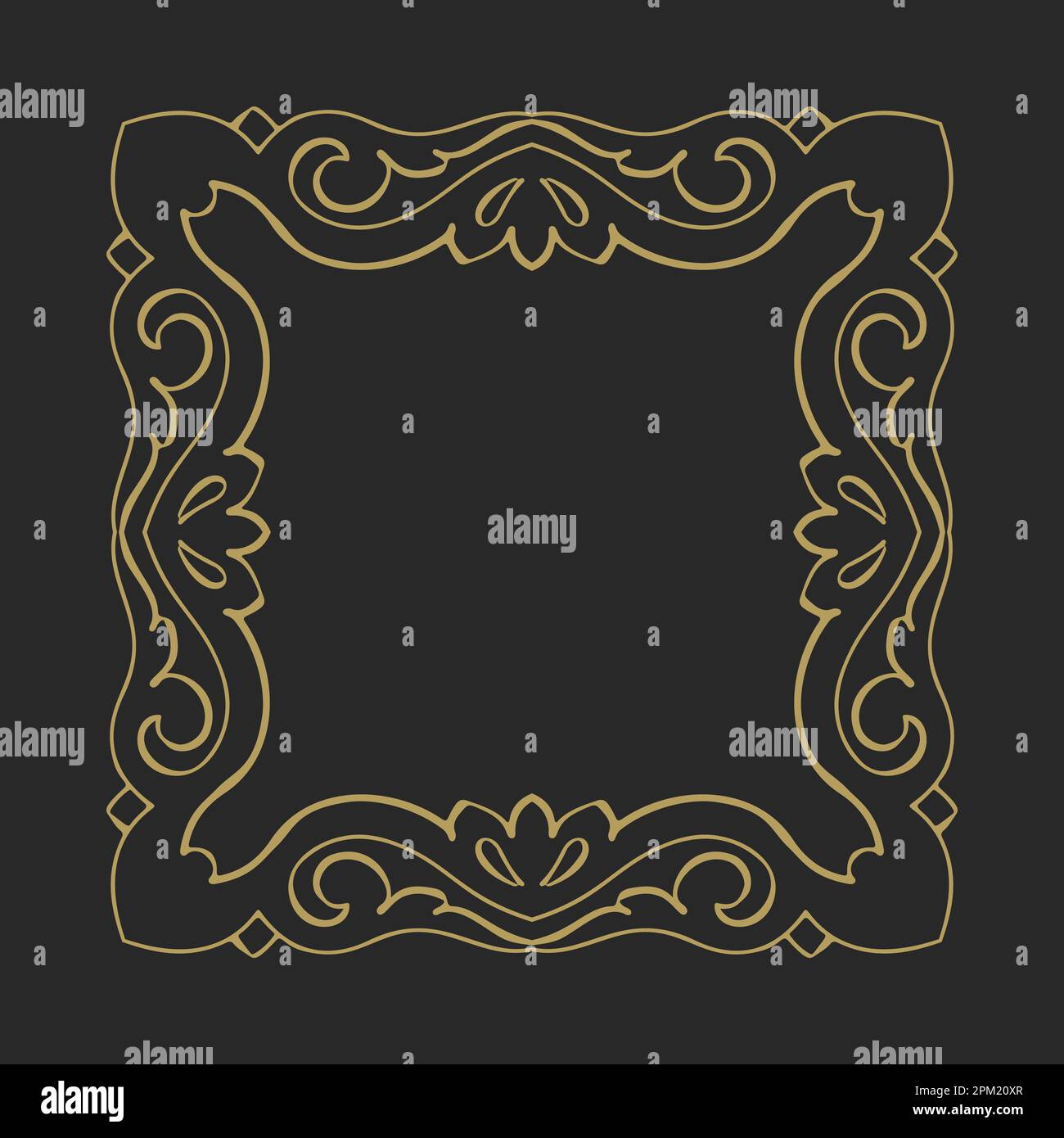The gold frame on a black background Stock Vector Image & Art - Alamy