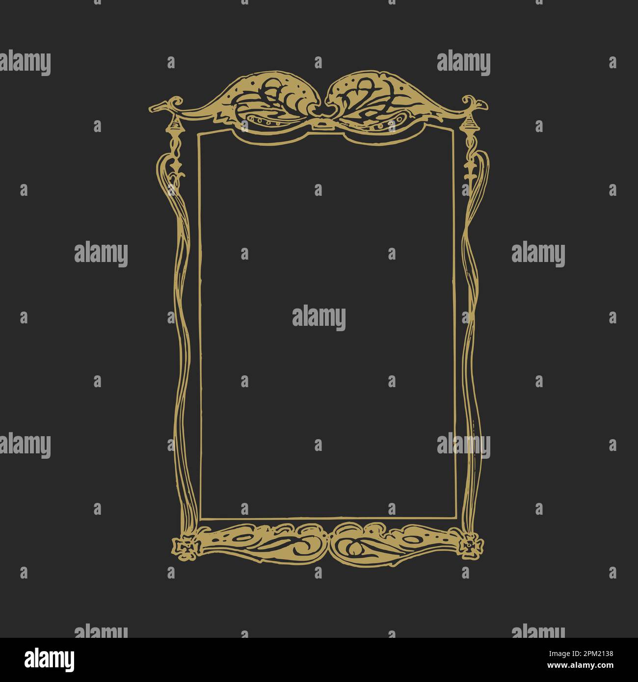The gold frame on a black background Stock Vector Image & Art - Alamy