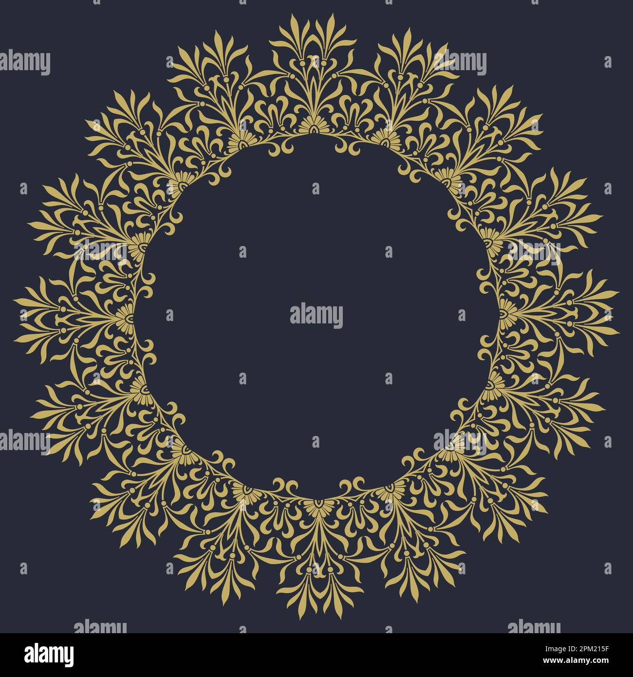 Gold Mandala on a black background Stock Vector