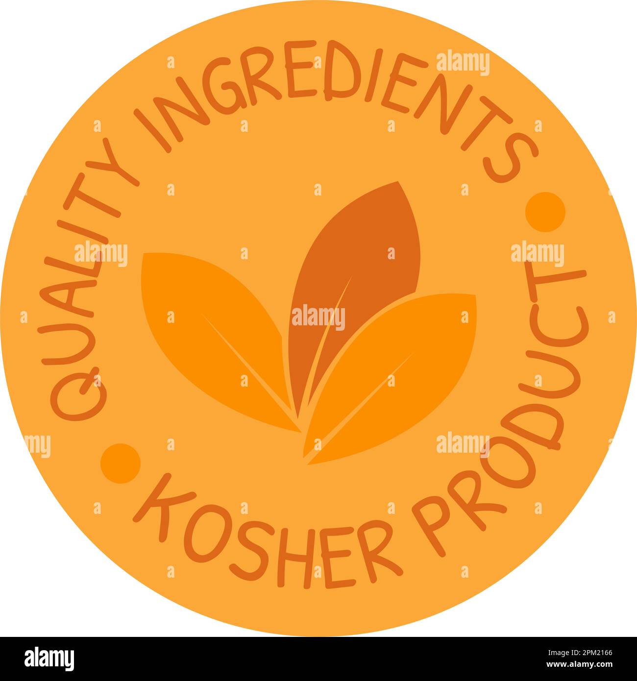 Quality ingredients of kosher product, package Stock Vector