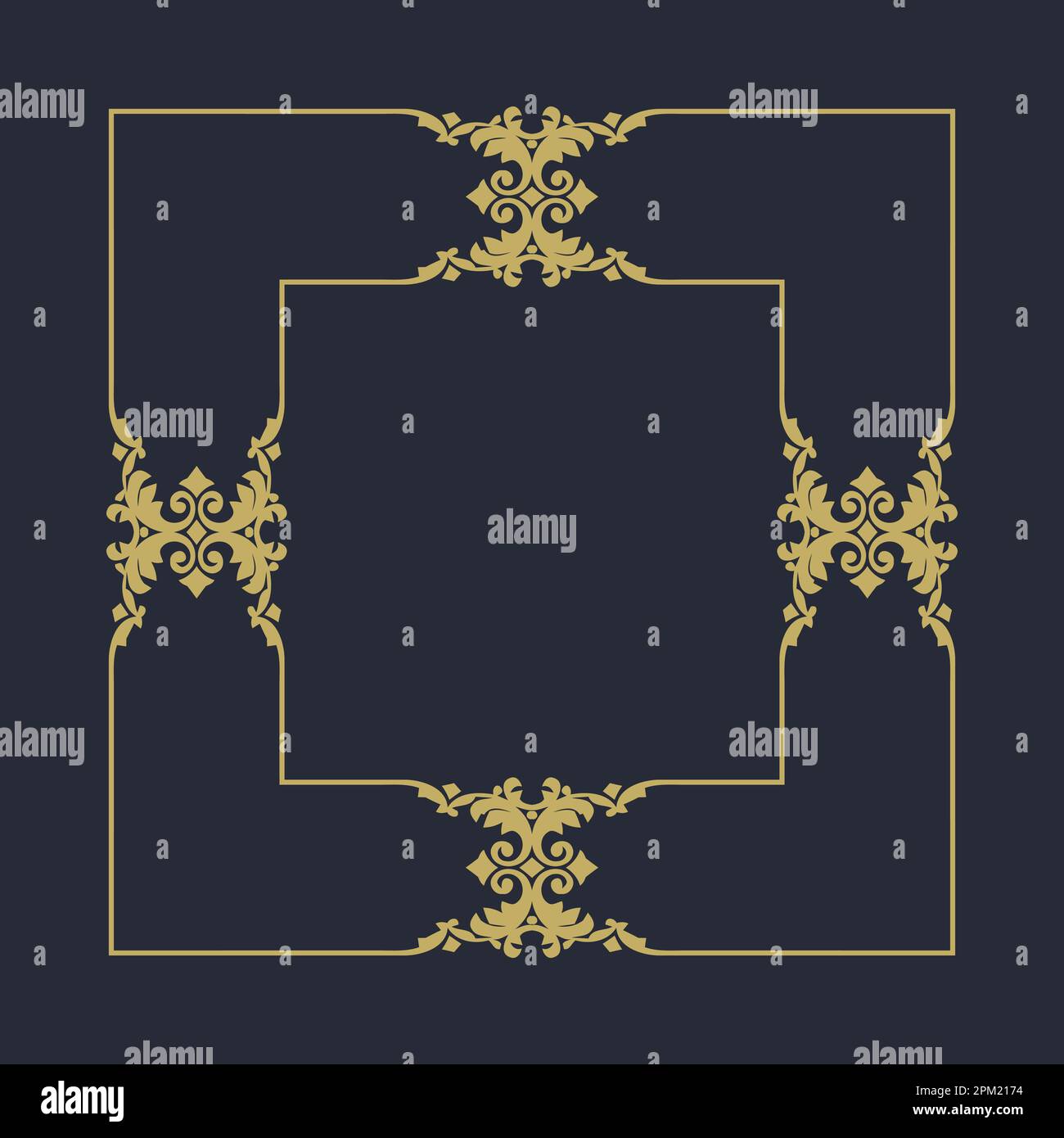 A black background with a gold frame Stock Vector Image & Art - Alamy