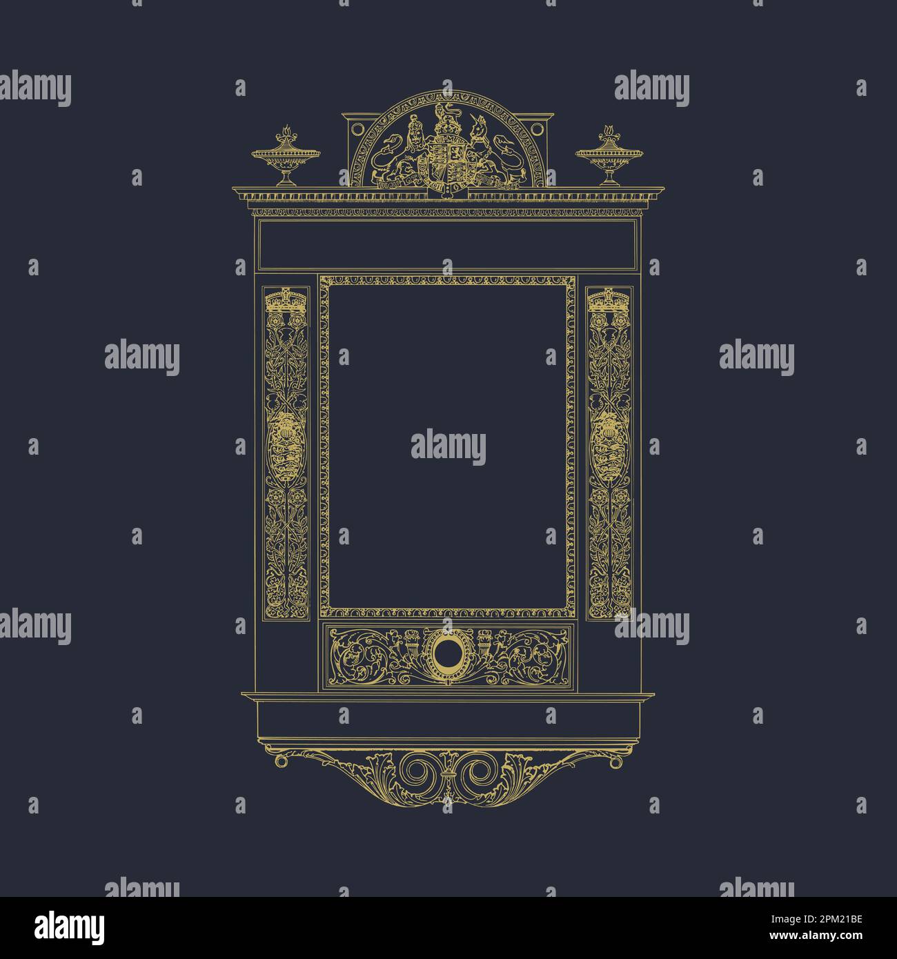 A gold frame with a black background Stock Vector Image & Art - Alamy
